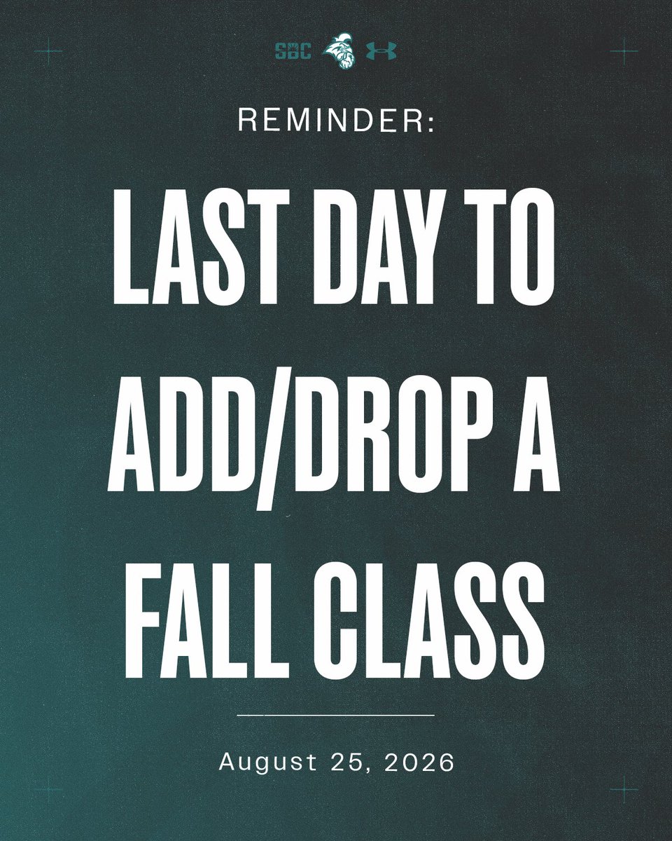 ccusaas's tweet photo. Today is the last day to add/drop a fall class! Talk to your advisor TODAY if you need to make any last minute schedule changes! https://t.co/hTBJWxwbAP