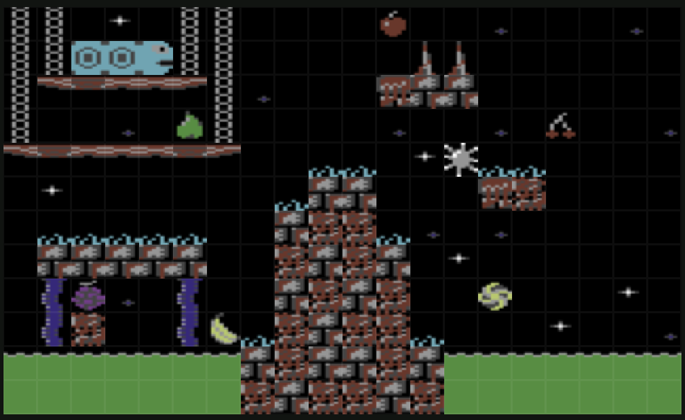 Naufr4g0's tweet photo. I'm trying to create some custom #GravitySnake levels using the Gravity Snake Level Editor. This level has a Wasteland theme. #C64 #C64games #RetroGaming https://t.co/P1nXZ4FIg6