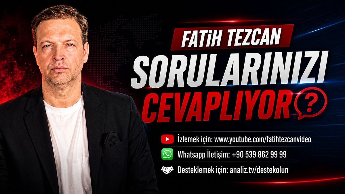 fatihtezcan's tweet photo. DUYURUYU PAYLAŞIR MISINIZ? 

Fatih Tezcan’la Analiz Merkezi bu akşam 21:00'de Analiz Tv YouTube kanalında!

İzlemek için: https://t.co/wzRsMb6zVk 

Bilgi almak için: Whatsappp
+905398629999

Destekçimiz olmak için: https://t.co/8BjesaEVao

Analiz Tv
-Türkiye’nin ilk ve tek sansürsüz Tv kanalı-