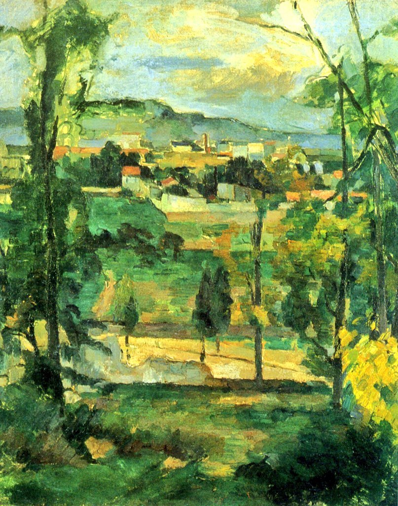 impression_ists's tweet photo. Paul Cézanne, Village behind Trees https://t.co/GbjSfinI2K