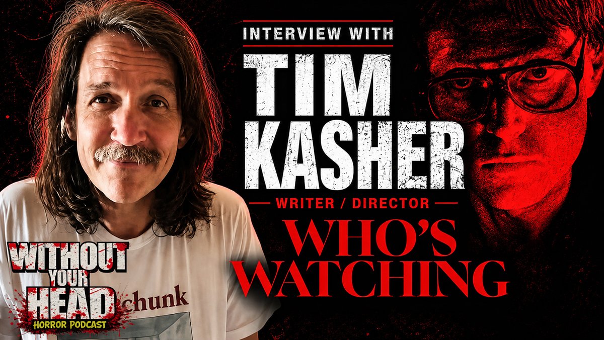 WithoutYourHead's tweet photo. Tim Kasher, acclaimed musician, filmmaker and frontman of CURSIVE, joins Without Your Head Horror Podcast with Nasty Neal to talk about writing and directing the upcoming Dark Sky Films horror film WHO’S WATCHING!

Live at 5PM ET
https://t.co/NCu1GVRT7F

Known for his work with Cursive, The Good Life and his acclaimed solo career, Kasher discusses stepping behind the camera for a disturbing story of surveillance, obsession, voyeurism and filmmaking gone dangerously wrong.

WHO’S WATCHING follows Caleb, an eccentric musician and aspiring filmmaker who becomes obsessed with his new coworker, Krista. Secretly documenting every aspect of her life for his latest film, Caleb finds the line between observer and participant beginning to disappear. As his fixation intensifies, surveillance turns into manipulation and obsession—and the question becomes increasingly unsettling:

Who is really watching who?

#WhosWatching #TimKasher #HorrorMovies #Cursive #HorrorInterview #DarkSkyFilms #IndieHorror #HorrorFilm #WithoutYourHead #NewHorror #NastyNeal