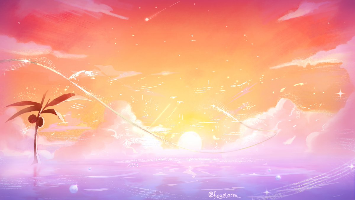 itsFegelens's tweet photo. 海边的晚霞🌅 #digitalart #digitalillustration  #digitalarts #backgroundillustration #Background #art https://t.co/ebQW0LQvpf