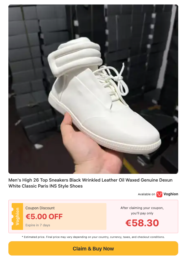 Marktz6j's tweet photo. Men's High 26 Top Sneakers Black Wrinkled Leather Oil Waxed Genuine Dexun White Classic Paris INS Style Shoes
New to Voghion? Download the App &amp; Get €99 in Coupons!

https://t.co/Sd985vQp9g https://t.co/9bS8siFVmh