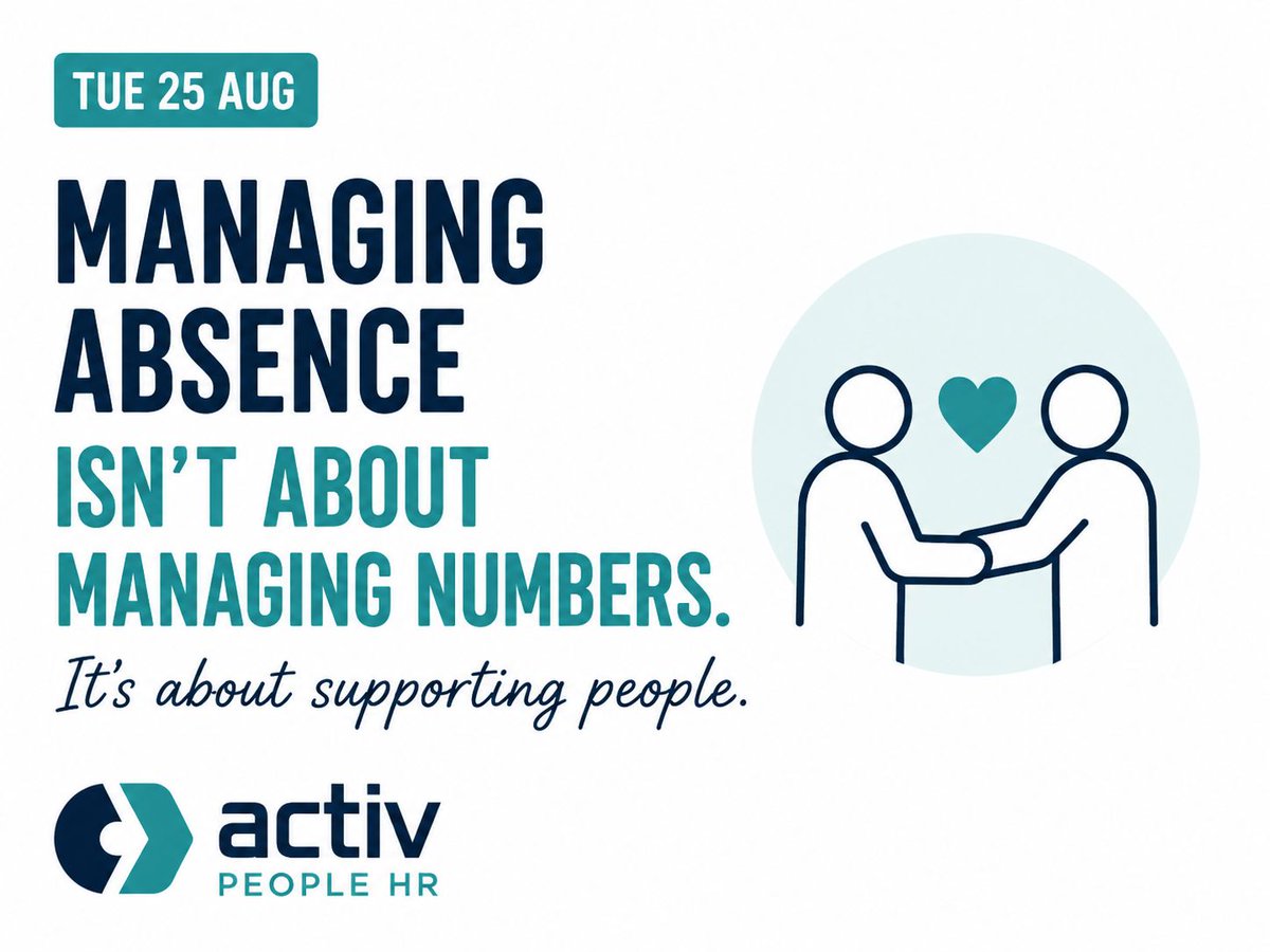 activpeoplehr's tweet photo. Absence management isn’t just about numbers. It’s about people. 💙

Use your absence data to spot patterns, start conversations and support employees earlier.

Good data should lead to better action.

#AbsenceManagement #HRSoftware #EmployeeWellbeing https://t.co/yWHs95mTXP