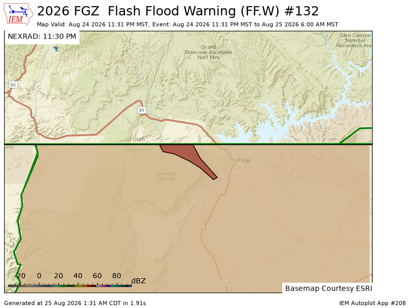 AMNZ2024's tweet photo. FGZ issues Flash Flood Warning [flash flood: radar indicated, flash flood damage threat: considerable] for Coconino [AZ] till Aug 25, 6:00 AM MST https://t.co/tqFwkwlzlc https://t.co/Bt0AhJ2RE6