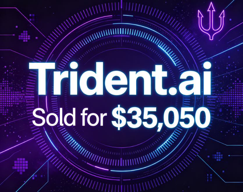 DomainNews24's tweet photo. Domain  Sold!
💰Trident .ai Sold for $35,050
🛒Sold via Namecheap
🗓️August 24, 2026
This domain name is suitable for cutting-edge technology fields such as military industry, deep-sea exploration, and high-end AI decision-making systems. https://t.co/f1pDmyQgtq
