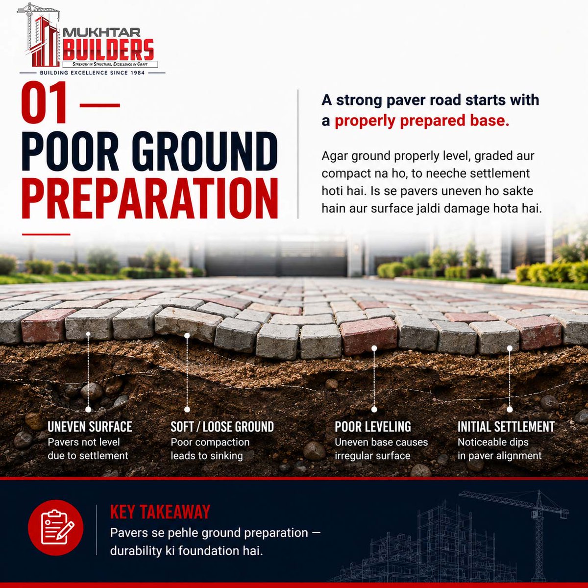 MukhtarBuilders's tweet photo. Paver road jaldi fail kyun hoti hai? Sirf achay pavers kaafi nahi ground preparation, sub-base, compaction, installation aur drainage sab matter karte hain. #PaverRoad #Construction #CivilEngineering #MukhtarBuilders #Infrastructure #Pakistan #ConstructionTips
@GovtofPakistan https://t.co/fFH8MfeBKJ