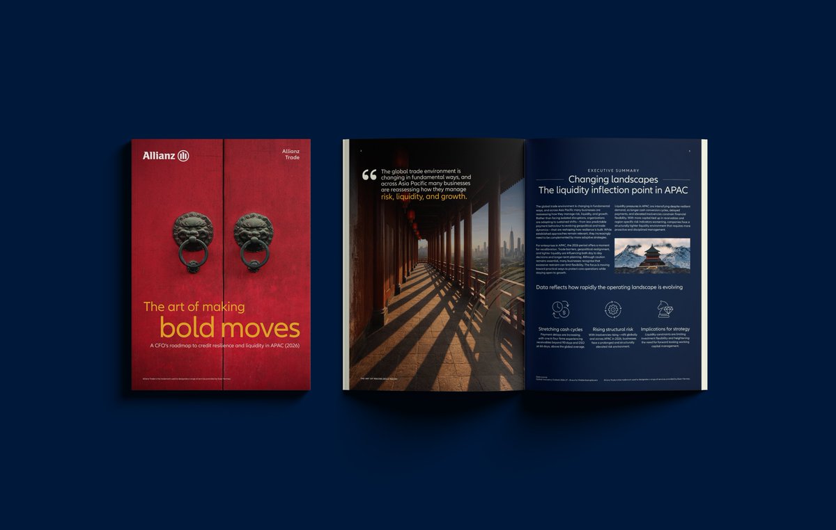 TulikaSud's tweet photo. Studio Giraffe designed a playbook in four languages for Allianz Trade on practical strategies for navigating volatility while protecting liquidity and building financial resilience: https://t.co/q1UZtmaPV1 https://t.co/bmstreLVMa
