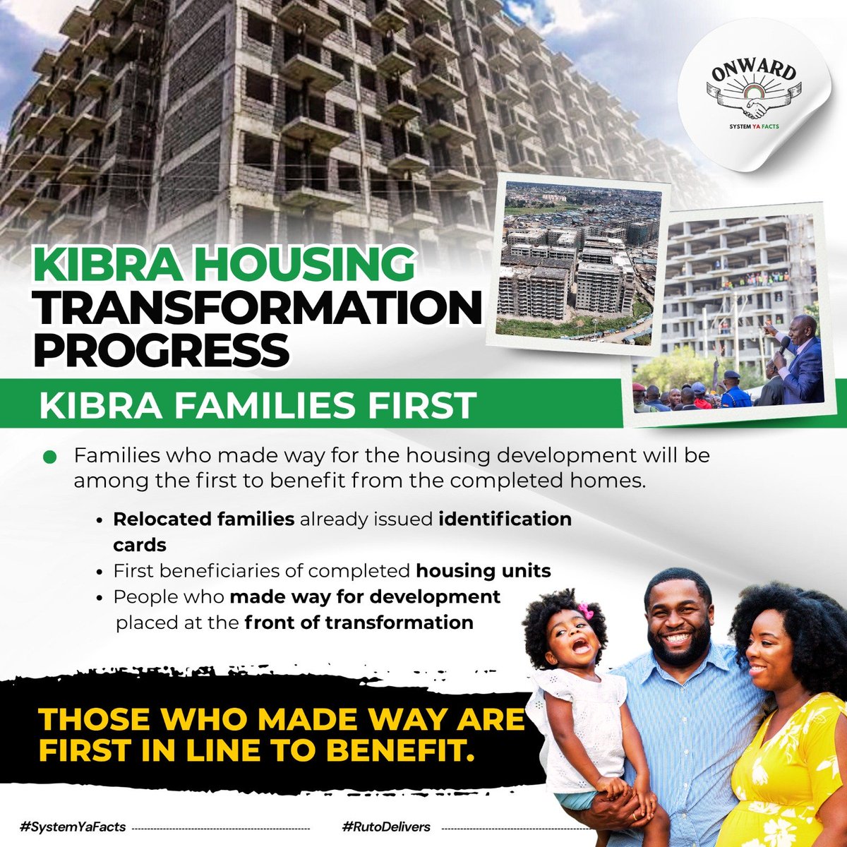 EbonyElla372786's tweet photo. Relocated families will be the first beneficiaries. Plus, the project is unlocking jobs and business opportunities for Kibraโs youth and women. Dignity, infrastructure, and opportunity are here! #SlumEradication https://t.co/0KP2ozZl2i