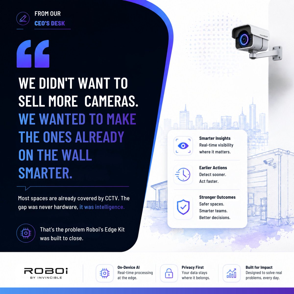 roboi_ai's tweet photo. Most businesses already have CCTV. The real challenge is turning hours of footage into real-time intelligence and actionable alerts.
That’s why we built the Roboi Edge Kit — to help existing cameras do more. 👁️🤖
#RoboiAI #EdgeAI #VideoAnalytics #SmartSecurity #AIforBusiness https://t.co/rWhUpeCqoc