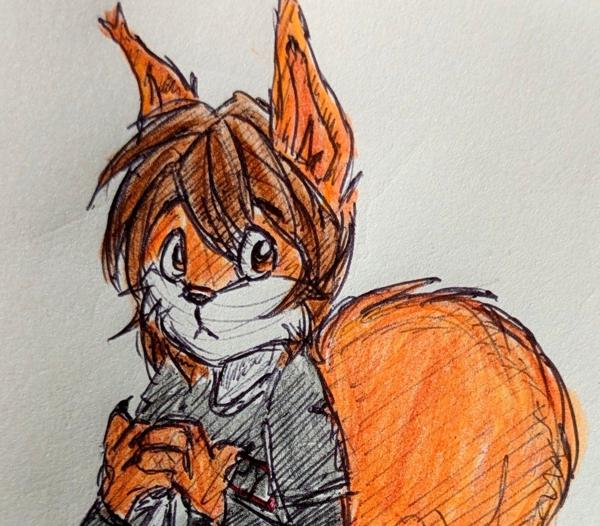 uppitycrackers's tweet photo. Doodle of my fursona, Banjo T. Nutkins https://t.co/6yWKzo1jj1
