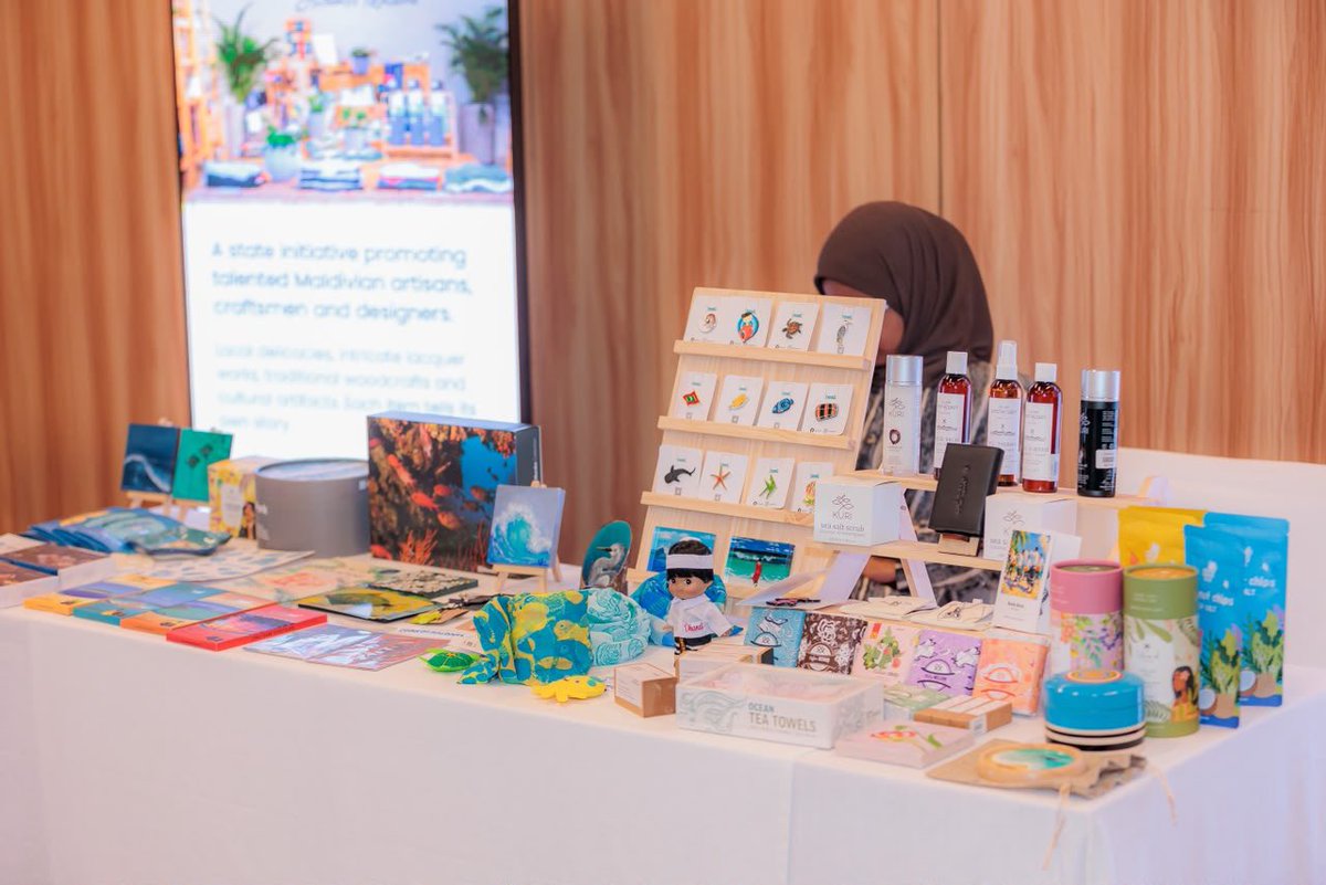 BCC_mv's tweet photo. Highlights from Authentic Maldives at the SIDS Global Business Network Forum, held at Barceló Nasandhura Maldives, showcasing a selection of locally made products and supporting opportunities to promote Maldivian businesses and products.

#AuthenticMaldives #SIDS #MadeInMaldives https://t.co/Enb94zjTEP