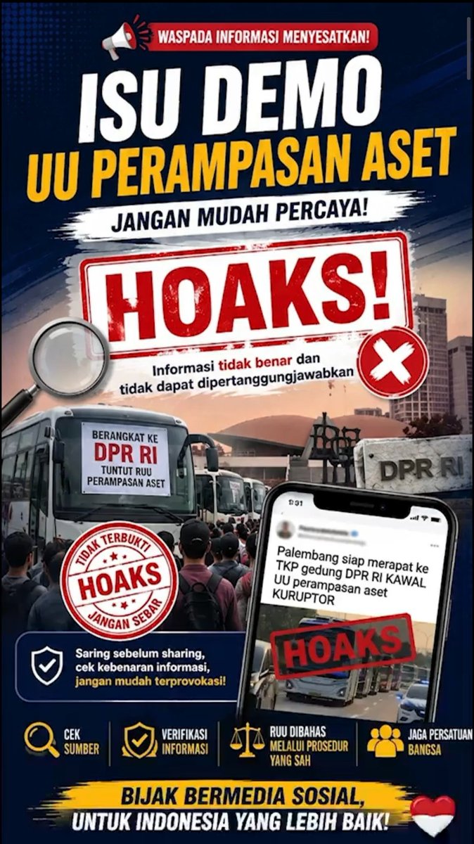 CocoBottol's tweet photo. Kita semua satu bangsa, satu tujuan: Indonesia yang lebih baik. Verifikasi dulu setiap berita yang masuk, #JagaIndonesia dari provokasi dan informasi yang menyesatkan https://t.co/S6Fy0cyhRe
