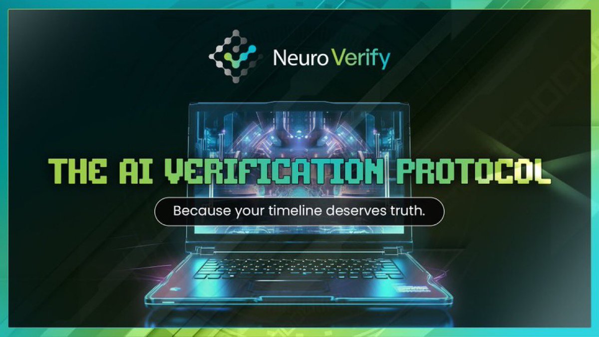 NeuroV_Protocol's tweet photo. Every day, your feed gets noisier, AI bots, fake content, and misinformation everywhere. 🤖💭

That’s why we built NeuroVerify, the AI Verification Protocol designed to bring truth back to your timeline. 🧠✨

Because your timeline deserves better. 💬 https://t.co/DtTrZ4cfSR