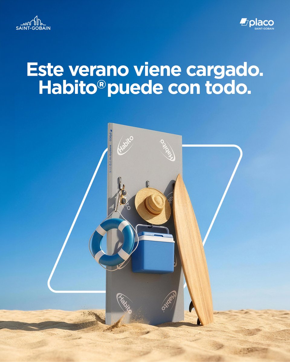 SGplaco's tweet photo. ☀️ Un verano cargado de planes necesita espacios preparados para seguir el ritmo.

Habito® destaca por su alta resistencia y robustez, para crear paredes más resistentes y duraderas. 💪

#MakingTheWorldABetterHome #MadeWithAI https://t.co/XLZJLT4Wej