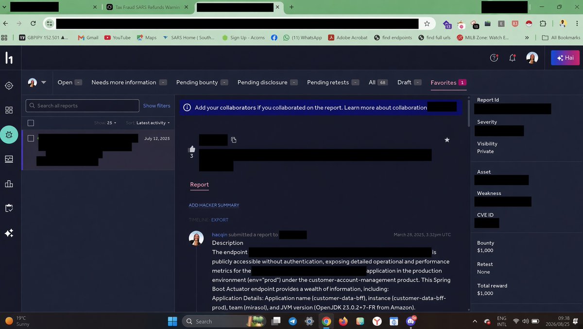uMdaliWethu's tweet photo. 1/
Got my first paid valid on HackerOne.

$1,000 for an unauthenticated Prometheus metrics endpoint that was exposing way more than it should have in production.
Here’s the short version + what I learned. https://t.co/tPf6EdLVIq