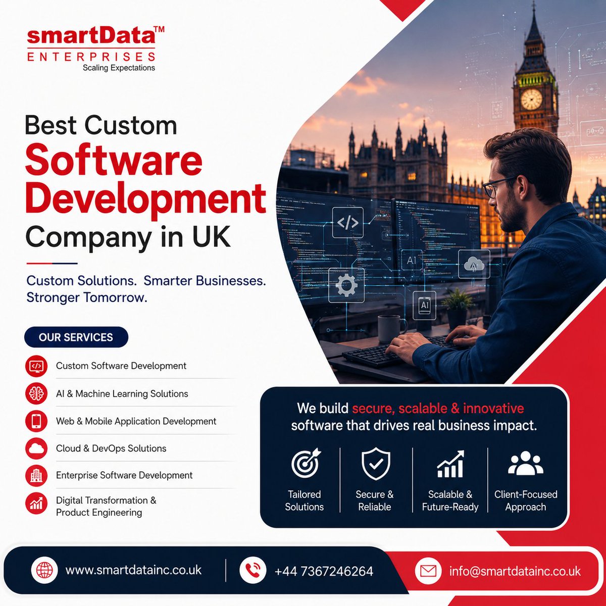 smartDataIncUK's tweet photo. Looking for the best #customsoftwaredevelopment company in #UK?
At #smartDataUK, delivers secure, scalable, and business-focused #softwaresolutions designed to help #UKbusinesses innovate, automate, and grow.
https://t.co/uQRLHt0QHb
#SoftwareDevelopment #SoftwareDevelopmentUK #AI https://t.co/Xvl0xeb4oX