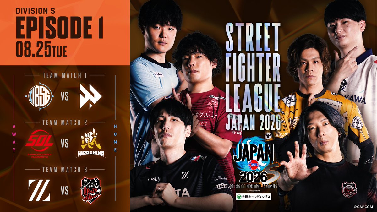 Capcom_Asia_KR's tweet photo. #SFLeague 드디어 오늘 개막!
 
8월 25일(화) 18:40~ 방송 시작
 
─올해도 파이터들의 뜨거운 여름이 시작된다.
【TEAM MATCH 1】IBSG vs FAV
【TEAM MATCH 2】SS 구마모토 vs iXA
【TEAM MATCH 3】ZETA vs CR
 
스트리밍 링크
https://t.co/Z2RhuDbfWY
https://t.co/Sjeo8LzzUT
( ↑일본어)
 
https://t.co/XncmTd8gmy
https://t.co/UCdE3QOTcD
(↑영어)