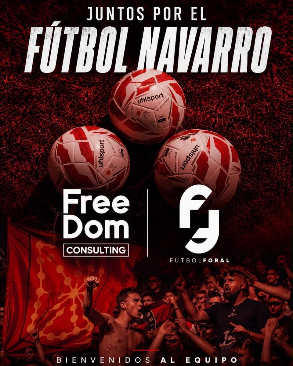 FutbolForal's tweet photo. 𝗚𝗥𝗔𝗖𝗜𝗔𝗦 𝗣𝗢𝗥 𝗟𝗔 𝗖𝗢𝗡𝗙𝗜𝗔𝗡𝗭𝗔 💪🏻⚽️

¡Seguimos preparando la nueva temporada y toca presentar a quienes apuestan por el fútbol foral!

𝗙𝗿𝗲𝗲𝗗𝗼𝗺 𝗖𝗼𝗻𝘀𝘂𝗹𝘁𝗶𝗻𝗴 se convierte en nuevo patrocinador y colaborador de Fútbol Foral. https://t.co/12reu9xw9e
