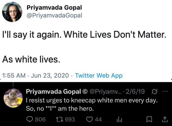 AlisterHarrow's tweet photo. It's insane when you think about how White people have been tripping over backwards to ensure that they're not seen as racist.

Meanwhile, this woman is a professor at Cambridge and openly despises White people.

We're fools for putting up with this. https://t.co/8otrQby5is