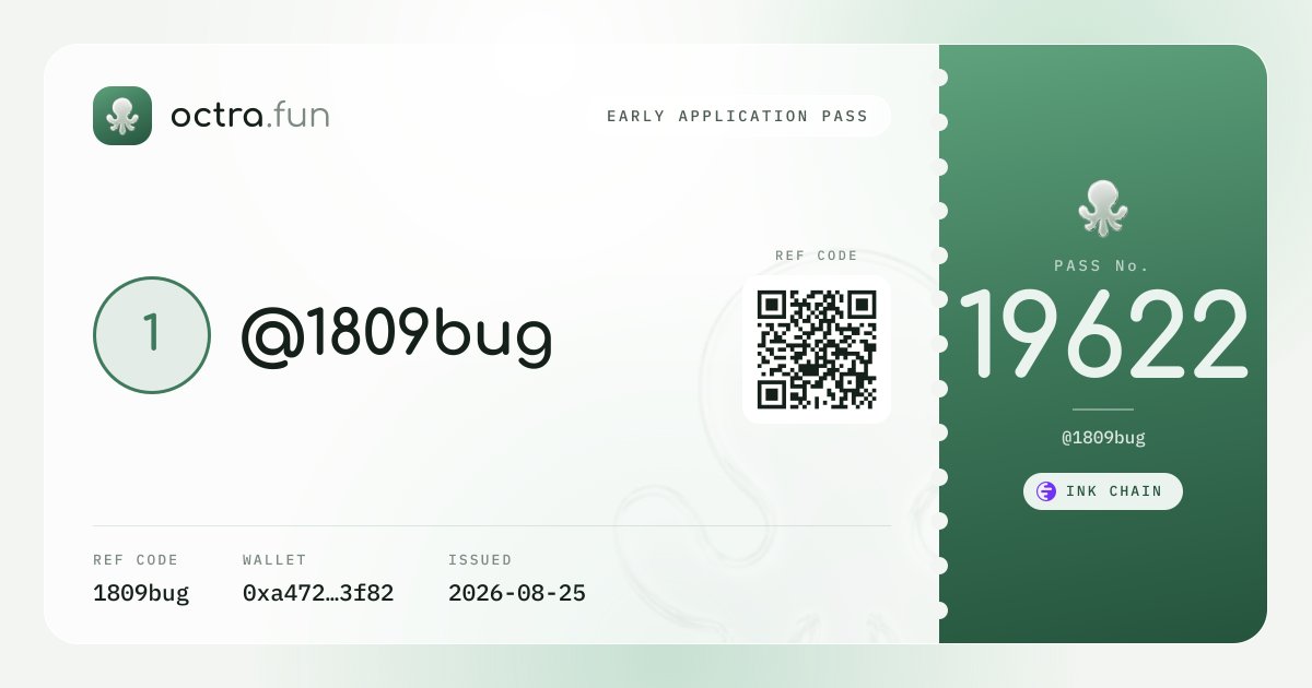 1809bug's tweet photo. A new launch platform coming to @inkonchain  Walk with me and we both move up. https://t.co/0DrnbF54Yr https://t.co/A1V0dnhCyr