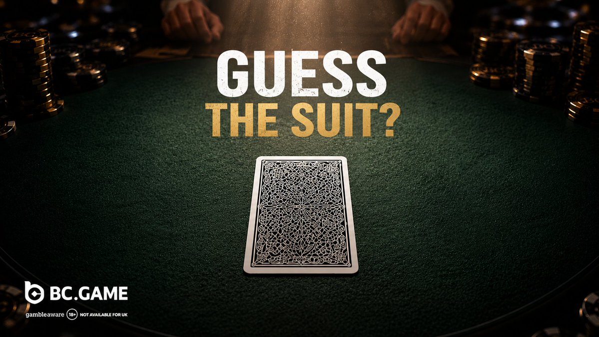 bcgbonus's tweet photo. GUESS THE SUIT! 
Think you can read the cards? 

Your challenge is simple:
♠️ ♥️ ♦️ ♣️ — Which suit do you think it is?

Drop your guess in the comments.

3 lucky winners get a bonus! https://t.co/NCf4sOmMOm