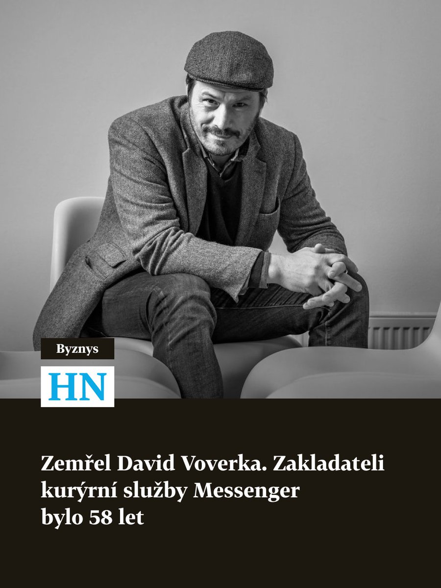 hospodarky's tweet photo. Tuzemský byznys zasáhla smutná zpráva. V sobotu 8. srpna zemřel David Voverka, zakladatel společnosti Messenger, která se v Česku stala synonymem oboru kurýrních služeb.

Smutnou zprávu na svém webu potvrdila společnost Messenger. „Davide, děkujeme Ti za odvahu začít, za energii, kterou jsi předával ostatním, a za všechno, co jsi vybudoval. To, co jsi vytvořil, tu zůstává. A my uděláme vše pro to, abychom v tom pokračovali se stejným odhodláním,“ píše se v textu.

💬 Přečtěte si: https://t.co/1imb2hs4Ch

✍ Michael Mareš, redaktor
