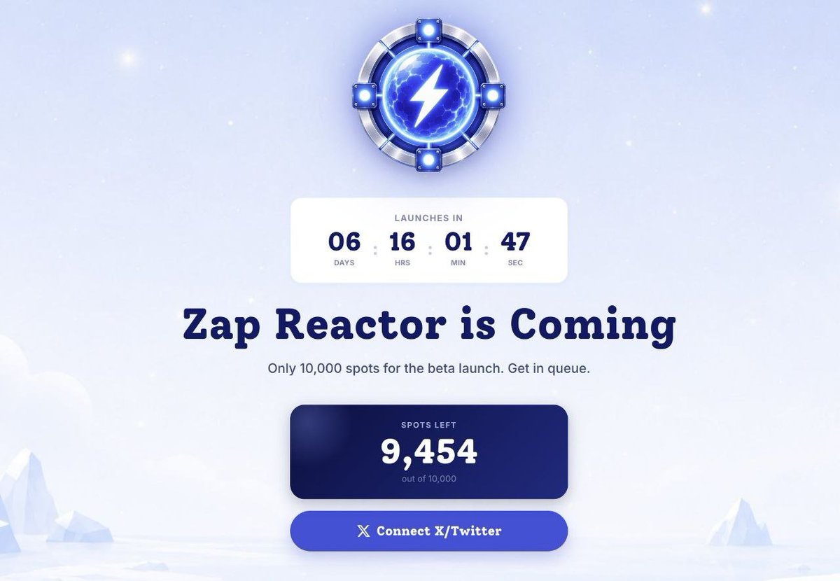 zenonxweb3's tweet photo. 💥 FCFS 10K : Conso Launch ZAP Reactor Early Access 

➡️ Go to: https://t.co/PJBZSPnynV
➖ Connect Twitter &amp; Join queue
➖ Get Early Access
➖ Mine ZAPS from your AI activity on launch 
➖ Done

✔️Only 10,000 spots available on FCFS basis.

📖 Source: https://t.co/nTKxwy4vgQ https://t.co/10KOPyziBT