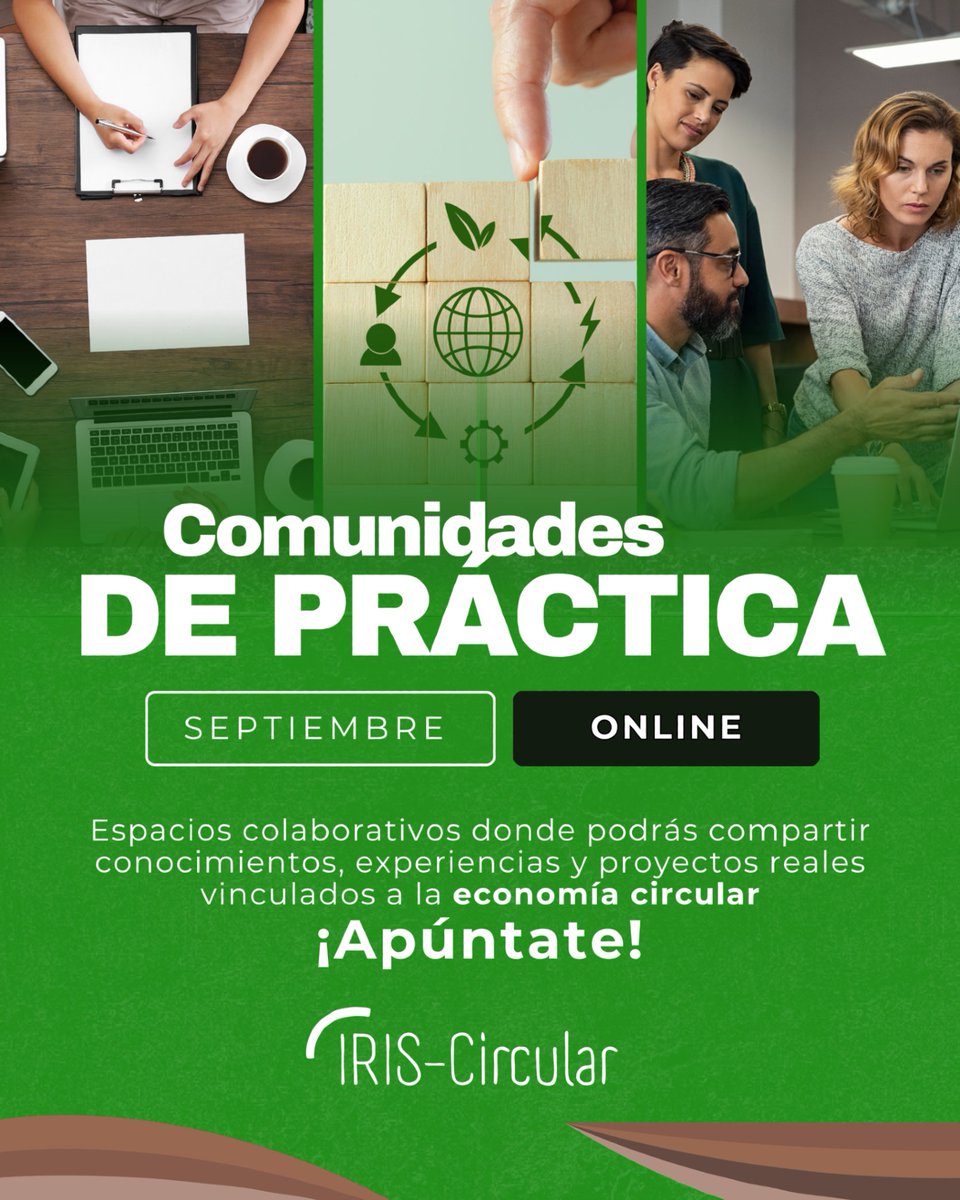 IRIS_Circular's tweet photo. 🍇 Septiembre vuelve con una nueva Comunidad de Práctica sobre Economía Circular en el sector vitivinícola.
👩‍🏫Beatriz Quintana
📅3/09 | 9:30–11:00
📅17/09 | 9:30–11:30
💻 Online

#economiacircular #empleaverdeplus #fondoseuropeos #FSEPlus
@Fbiodiversidad @EU_Social @FondosUE_Esp https://t.co/h1gZrr78yS