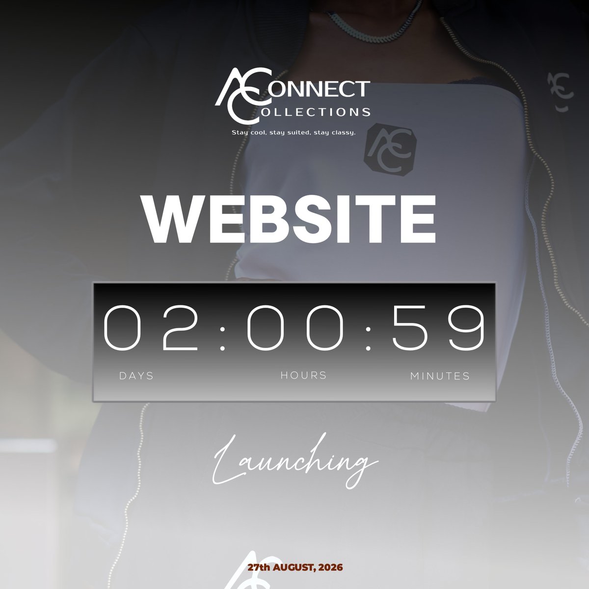 ACC__HQs's tweet photo. 2 DAYS TO GO. ⏳🌐

The wait is almost over. 👀🤎🤍

In just two days, A.Connect Collections opens the doors to a whole new online experience.

27.08.2026
SAVE THE DATE.

#acc #aconnectcollections #viral #explore #website https://t.co/IHYLUJV37J