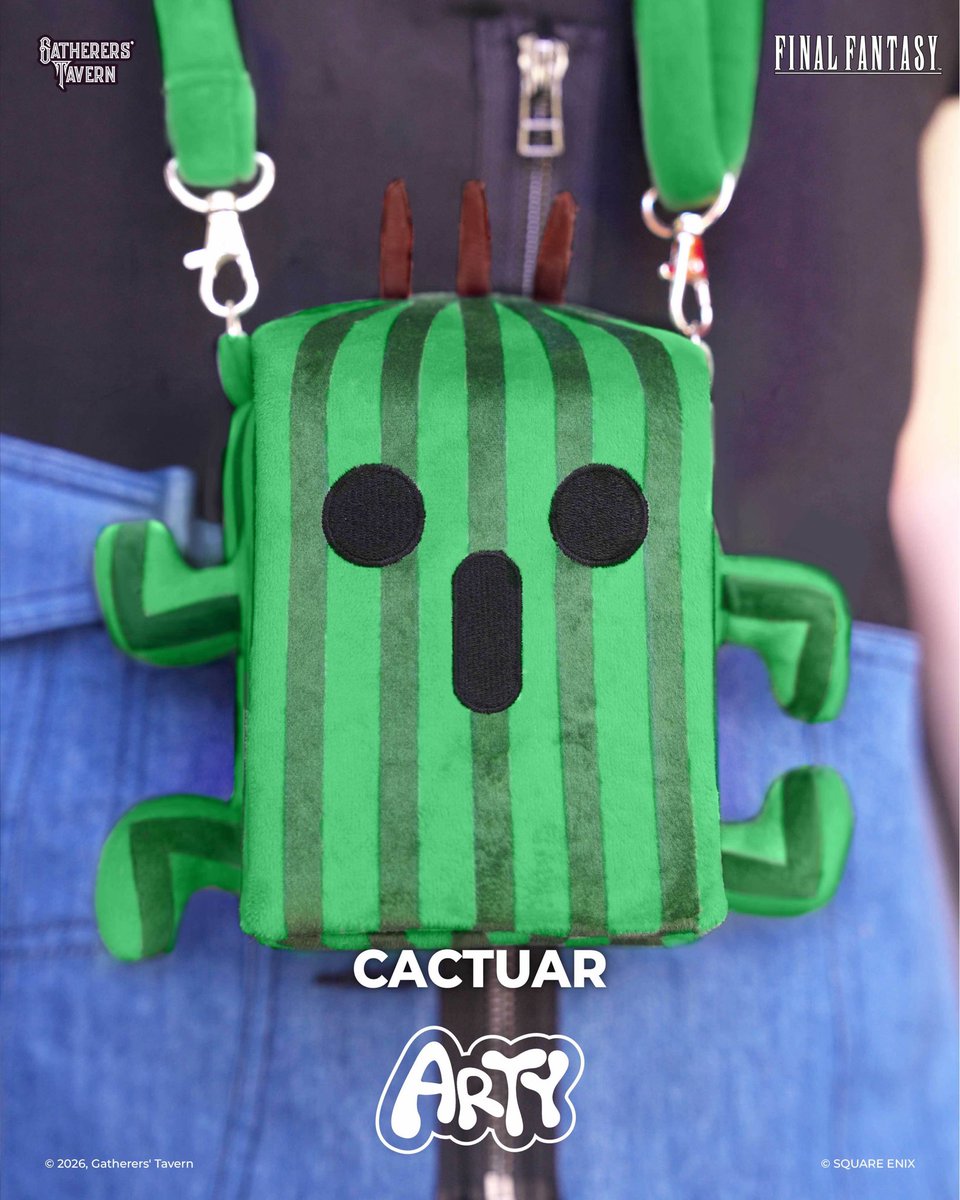 GatherersTavern's tweet photo. Practical doesn’t have to be ordinary. The Cactuar ARTY Box keeps your essentials secure and organized with a bag that’s designed to be both functional and easy to wear.

#gathererstavern #artybox #FINALFANTASY #FF #cactuar https://t.co/D5HoSjrmDY