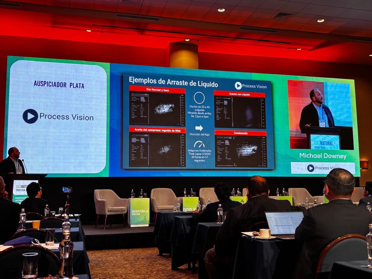 ProcessVision_'s tweet photo. Yesterday, our Latin America Business Development &amp; Area Manager at Process Vision Ltd, colleague Michael D. shared his insights at Gas Natural Perú 2026 on an important challenge for gas transportation: moving from corrective maintenance towards a more predictive approach. https://t.co/hZSAxcbZAJ