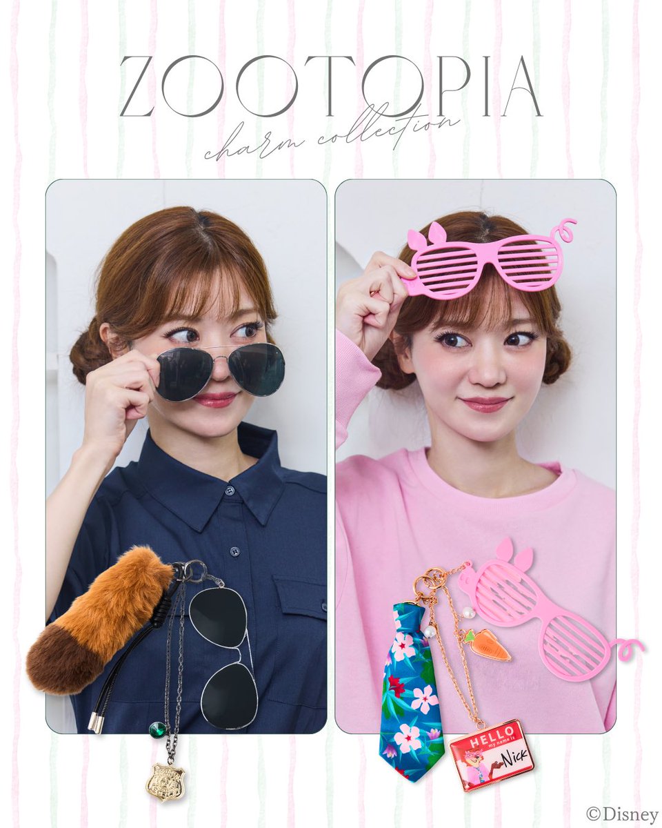 chiharucat9's tweet photo. - Disney Zootopia Collection -

「ニック・ワイルド」のサングラスがテーマの
最上級にメロいチャームが登場します🕶️

黒を基調にしたポリスイメージのデザイン
ピンクが遊び心くすぐるポップなデザイン

どちらも存在感抜群の大きめ
じゃらじゃらチャームです✨

サングラスをイメージしたパーツは
チャームから取り外して使用可能。
顔に当てて写真を撮ったり遊んでみてね！

🔸ポリス
・ファーチャーム：約160mm × 60mm ※ファーは起毛
・キャラクターチャーム：約35mm × 35mm
・サングラス：約135mm × 55mm

🔸ピンク
・ネクタイチャーム：約165mm × 60mm
・ネームタグ：約70mm × 50mm
・サングラス：約180mm × 80mm

ｰ ｰ ｰ ｰ ｰ ｰ ｰ ｰ ｰ ｰ ｰ ｰ ｰ ｰ ｰ ｰ ｰ ｰ ｰ ｰ ｰ ｰ ｰ ｰ

【販売場所】
しまむらパーク(オンラインストア)

【販売方法】
受注生産販売

【受注期間】
08/29(土) 15:00〜09/13(日) 23:00

【注意事項】
▪️詳しい情報はしまむらパークの商品ページでご確認ください。
▪️商品に関するお問い合わせは、しまむらパークまでお願いいたします。

ｰ ｰ ｰ ｰ ｰ ｰ ｰ ｰ ｰ ｰ ｰ ｰ ｰ ｰ ｰ ｰ ｰ ｰ ｰ ｰ ｰ ｰ ｰ ｰ

しまむら さいたま新都心店にて
チャームのサンプル展示が決定しました🔸

存在感あるユニークなチャームを
ぜひお手に取ってご覧いただきたいです🕶️

▪️チャーム サンプル展示
［内容］3日間限定サンプル展示
［日時］2026年8月29日(土)〜8月31日(月)
［場所］しまむら さいたま新都心店

.

#PR #zootopia #ディズニー #ズートピア #ニック