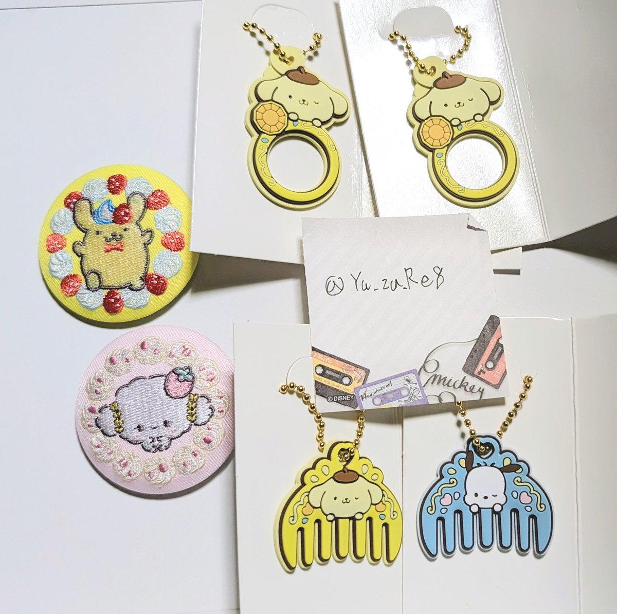 Yu_zu_Re8's tweet photo. サンリオ　ぷちリング　ぷちコーム　刺繍缶バッジ　交換

譲:ポムポムプリン、ポチャッコ、こぎみゅん、シークレット

求:各種クロミ、リトルツインスターズ(キキララ)

都内手渡しのみ
お気軽にお声がけください https://t.co/tRvxdasrB2