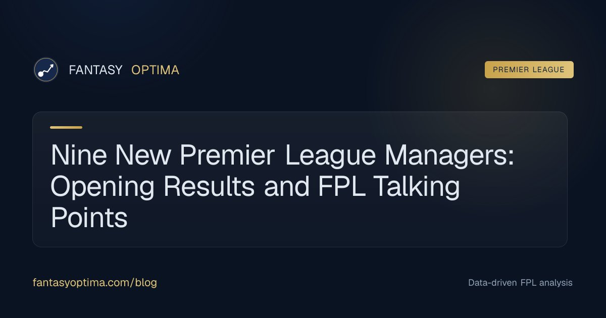fantasyoptimauk's tweet photo. Nine new managers, nine opening results. Which FPL assets look promising after their first matches? #FPL…

https://t.co/Liw2iNLXt6 https://t.co/bpsIQ6Lke4
