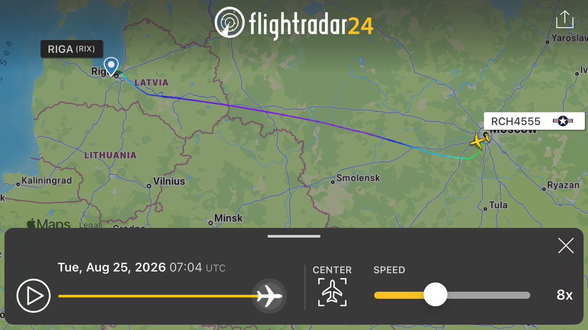 runews's tweet photo. Something is happening behind the scenes in US–Russia relations.
#USAF Boeing C-17 Globemaster III 07-7181 #AE20C2 — REACH 4555 landed in Moscow.
No official explanation yet.
#USRussia #USAF #Russia #gtavıleak #gtavı #gta https://t.co/CAxJDEwmDi