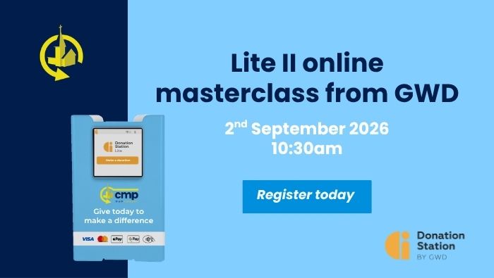 YourCMP's tweet photo. Join GWD for their online masterclass about their contactless device, Lite II, on 02.09.2026. Master the contactless device. and boost your donations. Join the masterclass to start fundraising with total confidence. 
👉️ Register here: https://t.co/t86Rj1ZrEJ 

#CatholicParishes https://t.co/PbR2xXjlkh