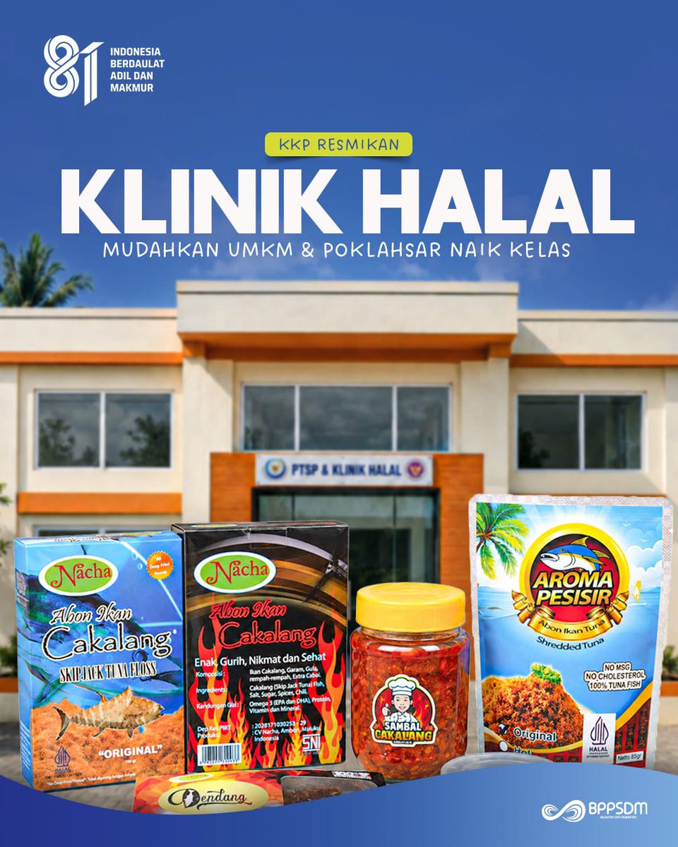 bppsdm_brpsdi's tweet photo. #SobatBahari, punya produk kelautan dan perikanan?

Saatnya pastikan produkmu semakin siap bersaing!

#KlinikHalal #SDMKP #PenyuluhKP #KKPGOID #SaktiWahyuTrenggono @kkpgoid
@saktitrenggono @bppsdm_kp @in_radiarta @bppsdm_puslatkp @bppsdm_bp3ambon https://t.co/VwothU03SU