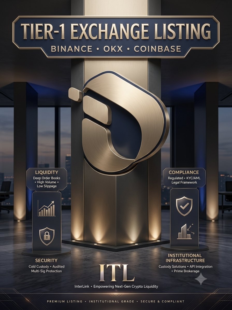 danielzion77's tweet photo. Listing Tier-1 menjadi salah satu prioritas ITL: likuiditas lebih dalam, kesiapan KYC/AML &amp; compliance, standar keamanan kuat, serta infrastruktur institusional. Target: Binance, OKX, Coinbase. #InterLink #ITLG #ITL #WeAreTheFirst10MLinkers https://t.co/zywGpboogI