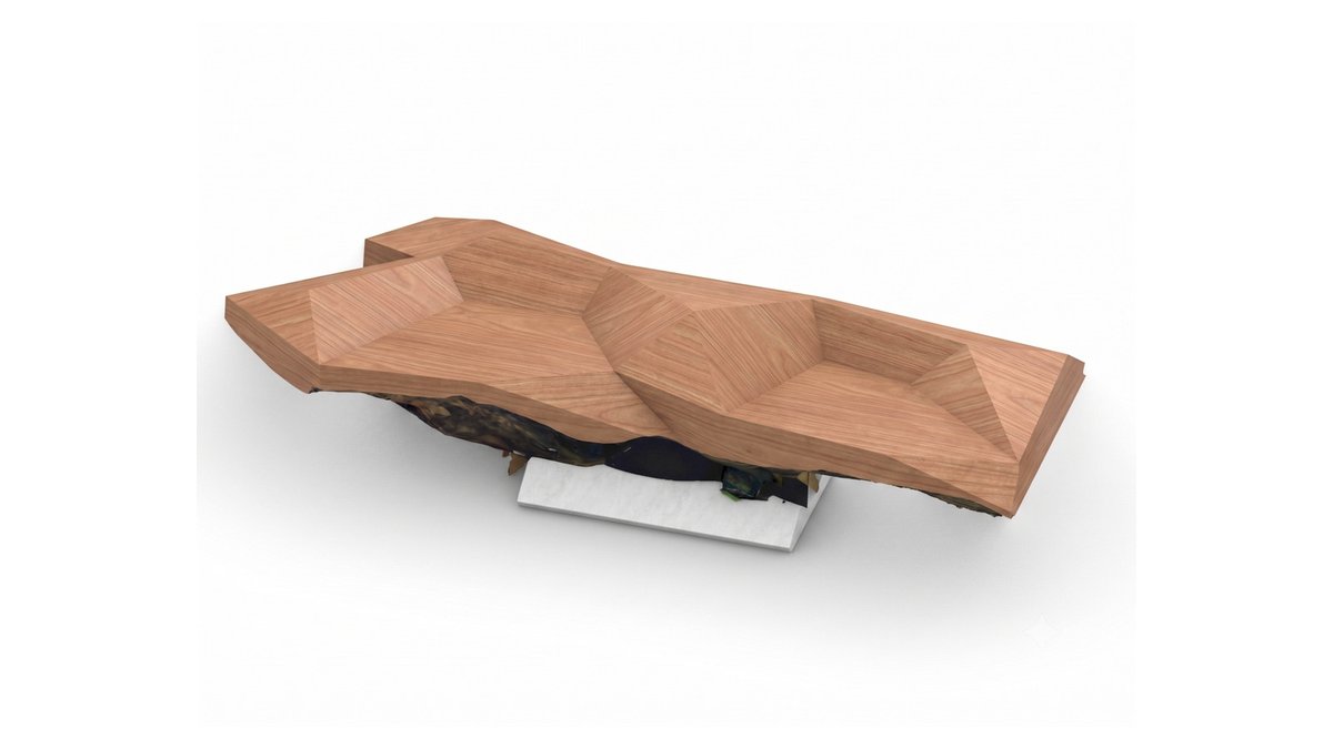 RawJPN81's tweet photo. A Japanese architect took cherry trunks too twisted for any sawmill — the stuff that normally gets shredded — 3D-scanned them, and let a robot arm holding a chainsaw carve them into public benches. Three of them land in the streets of Kanazawa on Aug 28. Every year a new architect, and one bench stays behind for good. Would you sit on it?