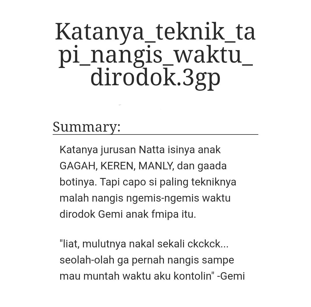skyvolver's tweet photo. gem! mtk murni x fot! teknik sipil 🔞

Abang2an himpunan, capo supporteran, sebatnya marlong (kalo lagi kumpulan bawanya oxva liq nya fruity) tp kalo lagu sama pacar fmipanya ngemis-ngemis minta dirodok ampe nangis 

A #geminifourth few tweets au https://t.co/LtCqJckUTP