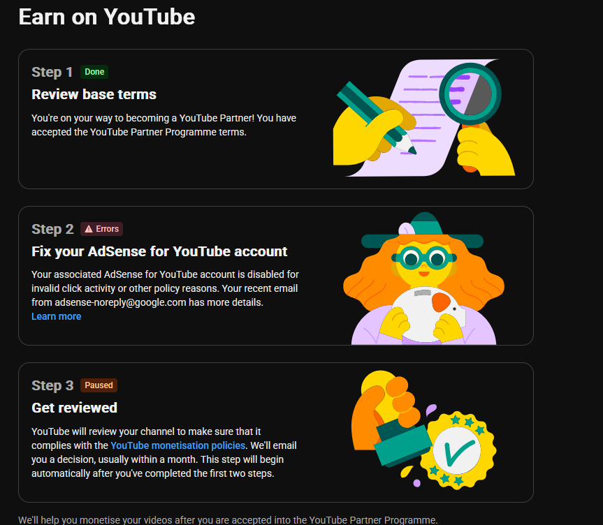 devesh6767's tweet photo. @ManojDey23 @TeamYouTube @YouTubeIndia Hi @TeamYouTube @GoogleAdsense, my AdSense account was disabled for “invalid click activity or other policy reasons.” I submitted an appeal on August 15 but haven’t received a response yet. Could you please review my case and provide an update? 🙏 https://t.co/0W76tUEudH