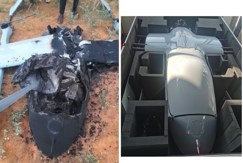 leone_hadavi's tweet photo. This pic. (L in img comparisons) shared on Telegram in Sept 2025 shows a ZT-150V/HW-150V UAV in #Sudan. 
-unique rotor boom configuration: upwards-oriented rotors and boom design "accommodating" wing attachment;
-front nose design with antenna;
-matching wing attachment to body. https://t.co/OEjin6uLiU