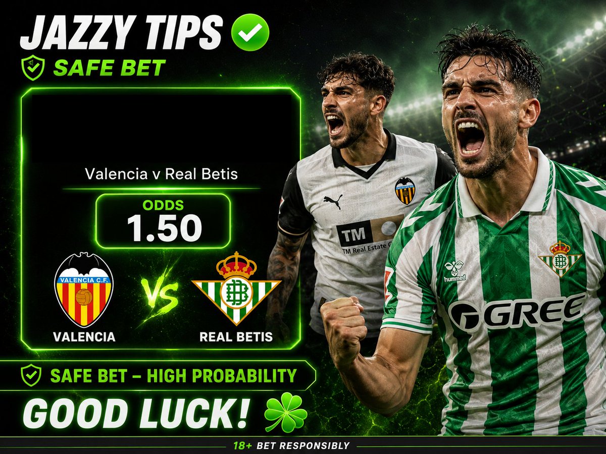 JazzyTipsFC's tweet photo. 🎯 TODAY'S FREE PICK (1.50)

Today's FREE prediction is waiting for you! 📲

Join via the link in our bio.

Bet responsibly. 🔞

#FootballTips #SoccerBetting #Valencia #Realbetis https://t.co/ejxhKpZU6H