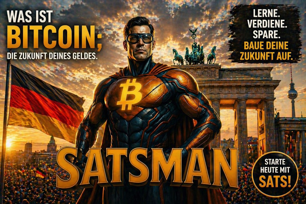 AZhyhun's tweet photo. Satsman teaching sats to millions in 2026. When 1 BTC = $1M, 100 sats = $1. The people learning NOW will understand earlier than everyone else. That's the edge. https://t.co/JKTKHGKfWZ
#Bitcoin #BitcoinFuture #BitcoinAdoption #ThinkLongTerm https://t.co/V28ZxIlnyk