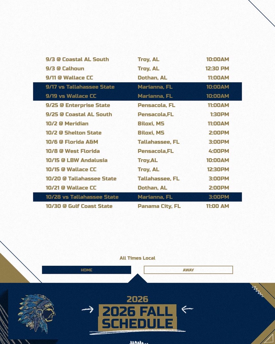 Chipola_BSB's tweet photo. Chipola Baseball Fall Schedule

Check out the Chipola Indians’ fall schedule and come out to support the guys as they prepare for the 2027 season.

All events are subject to change! https://t.co/wIOFEtHvDD