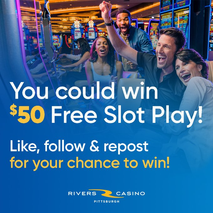 WinBigRivers's tweet photo. Want a chance at $50 Free Slot Play?!

For a chance to be today's one lucky winner:
✅ Follow @WinBigRivers 
❤️ Like
🔁 Repost

Gambling Problem? Call 1-800-Gambler. https://t.co/aKm6VUkXOg