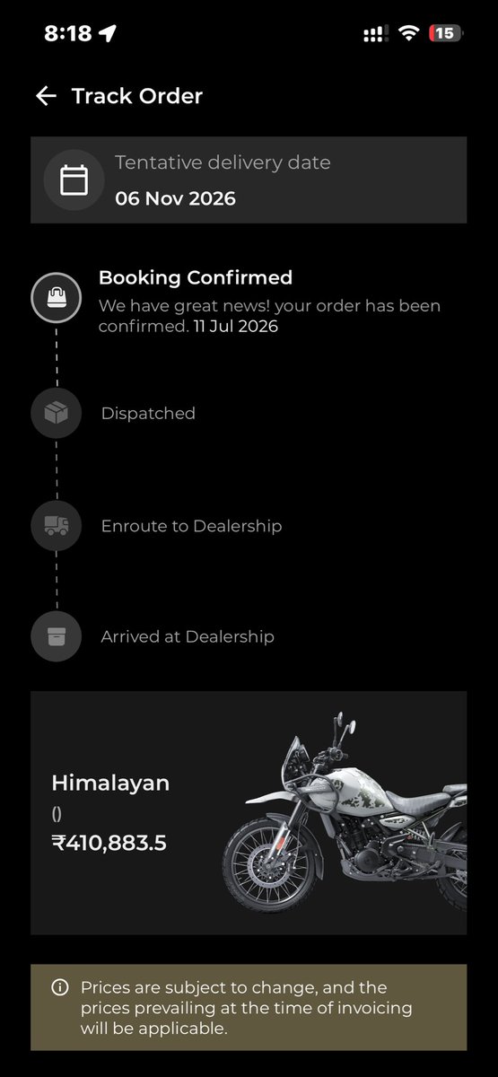 Siddhan03594837's tweet photo. I booked my bike from mumbai vogue motorcorp no update where my friend who got same bike same MIY order with tubeless after booking bike day after me https://t.co/VrQxllVZMi