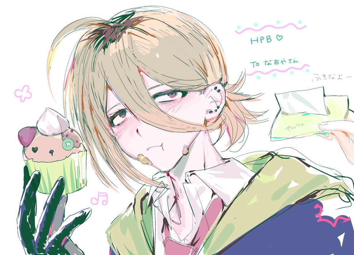 708Kiss's tweet photo. 描いてもらったイラスト可愛かったから即席で似たケーキ作ってみたっ૮₍ ˃ ⤙ ˂ ₎ა♪ https://t.co/LEnNzkWPd9