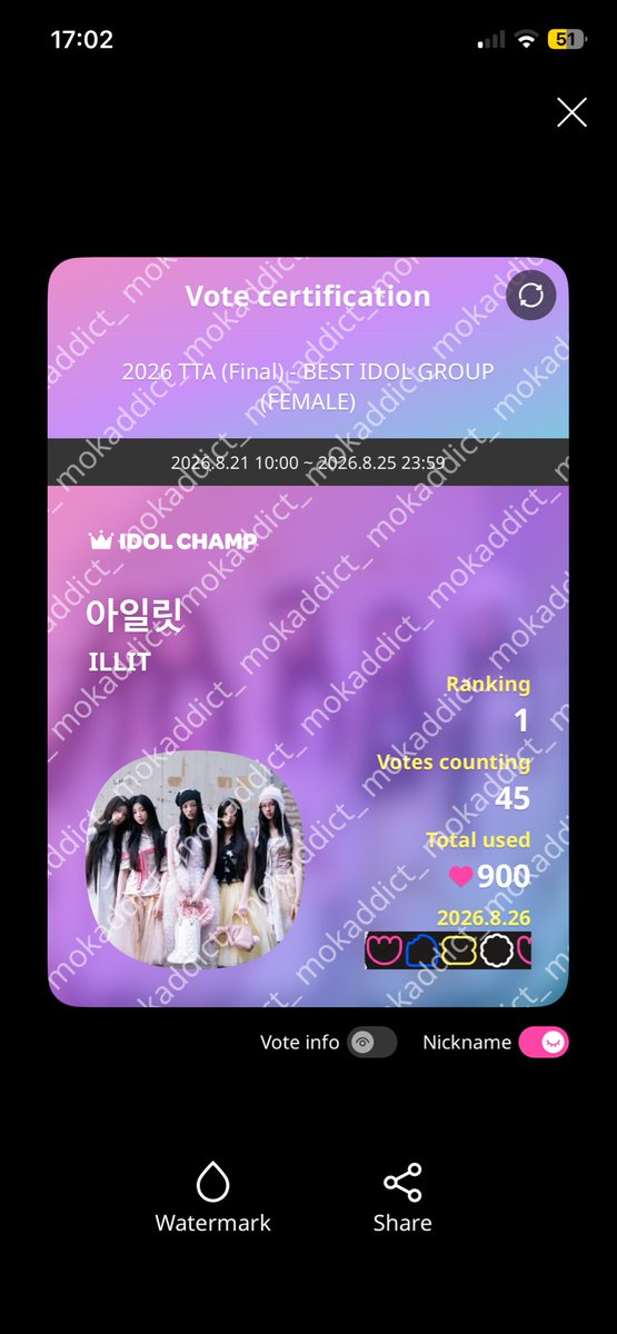 mokaddict_'s tweet photo. LET'S GO !!! ILLIT WON TTA BEST GROUPE FEMALE AWARD 🎉🎉 https://t.co/DltG3N3l3S
